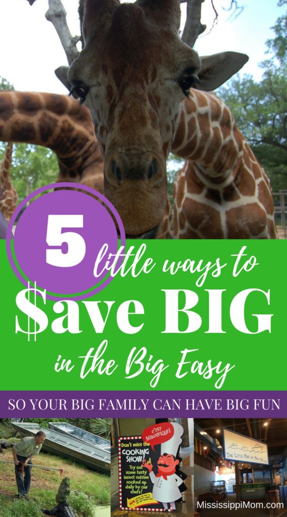 Visiting New Orleans can be expensive, especially for large families. MississippiMom.com offers 5 little ways you can save big in the Big Easy so your big family can still have big fun!