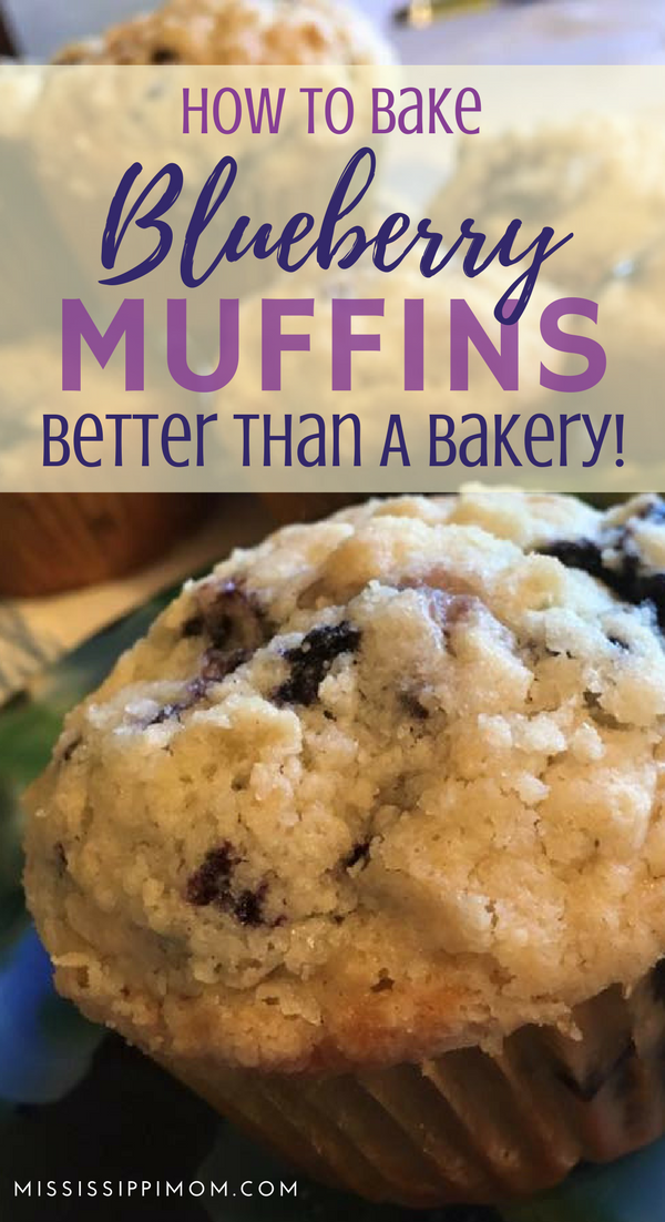 How to Make Blueberry Muffins better than a bakery! Delicious Blueberry Muffins with Streusel Topping are light and sweet, and kids love them!