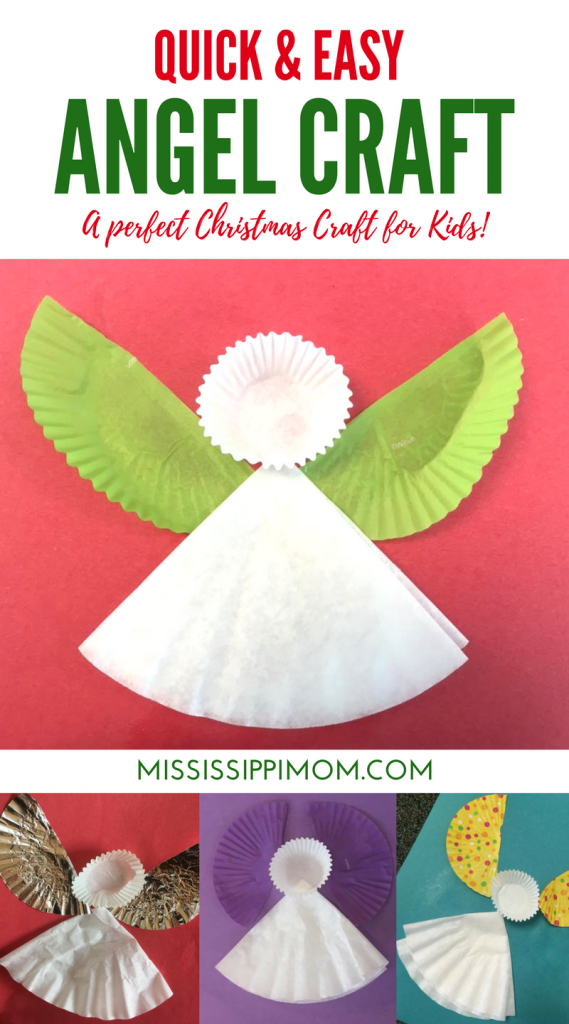 Christmas Angel Craft for KIds | Coffee Filter Angel Craft | Muffin Liner Angel Wings Christmas Craft