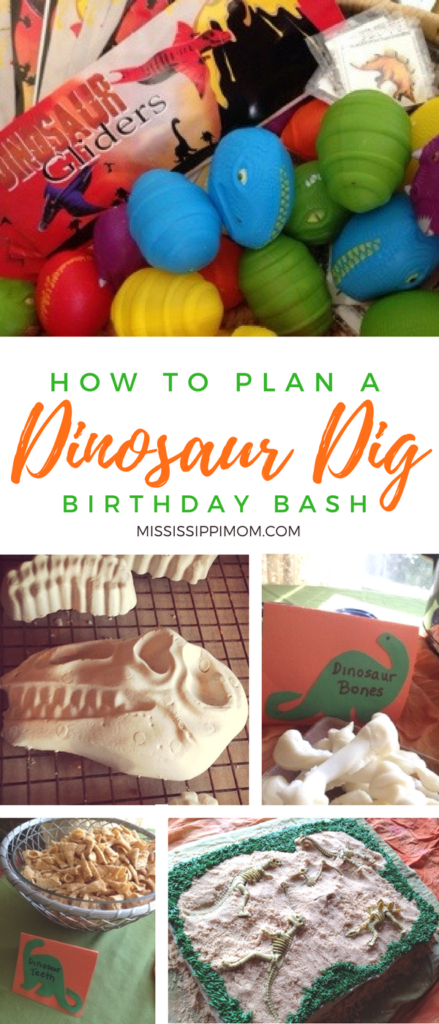 How to plan the perfect dinosaur dig birthday party! From the perfect excavation cake to dinosaur bone molds and great favor ideas, your little dinosaur lovers will absolutely love these party ideas!