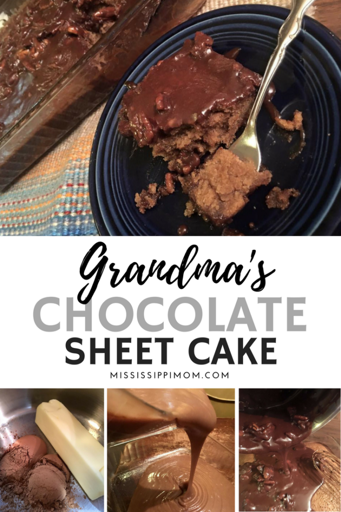 Grandma's Chocolate Sheet Cake is delicious and moist and easy to make!